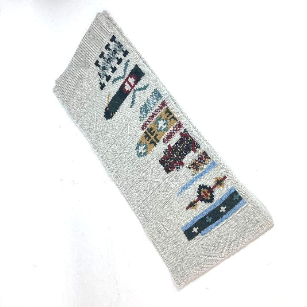 HERMES Scarf Wool, Cashmere Light gray type Autumn/Winter 2023 Collection Couleur en coeur mens