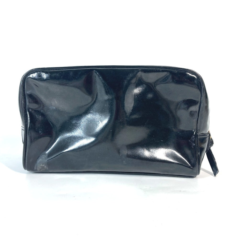 CHANEL Cosmetics Pouch enamel black Cosmetic porch CC COCO Mark Women