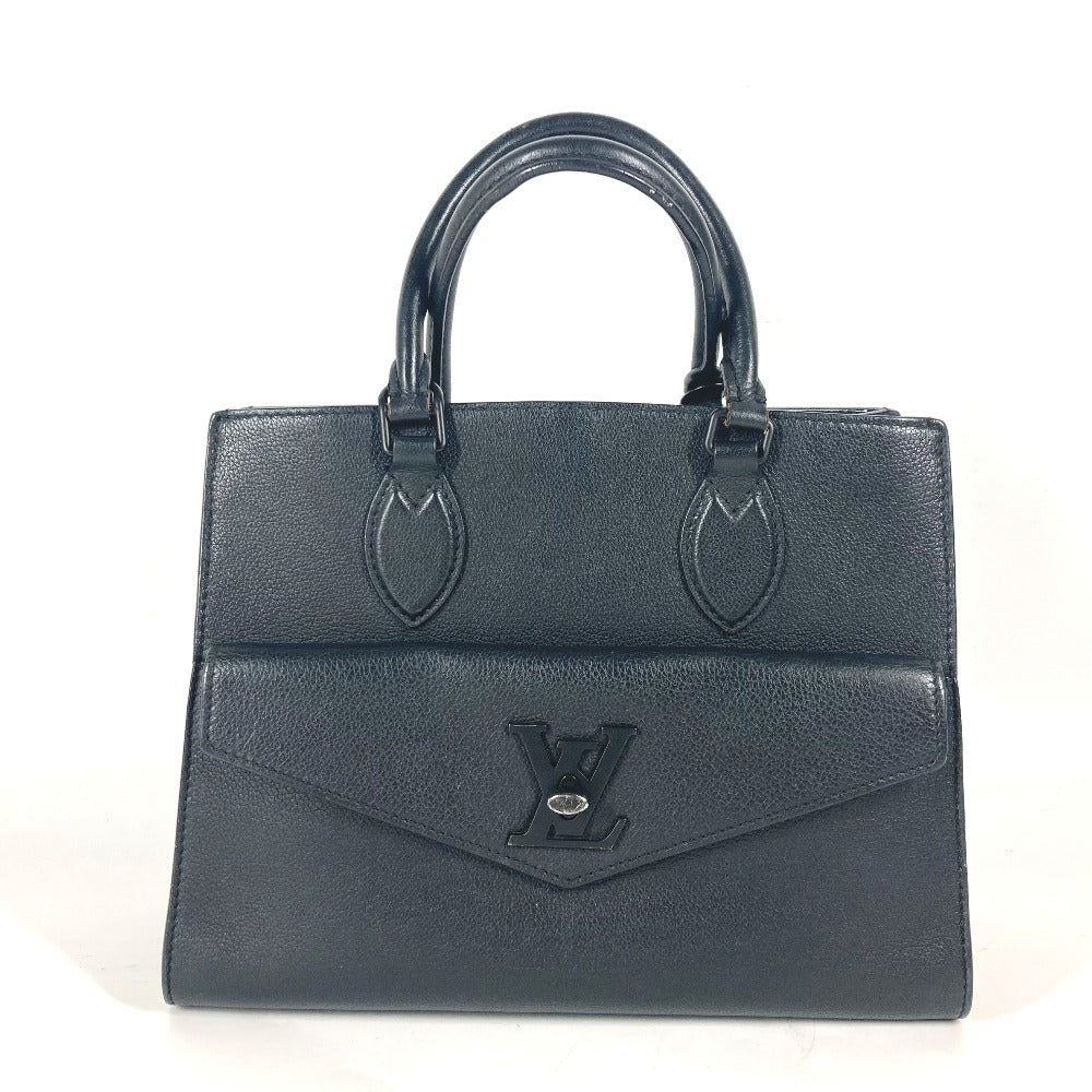 LOUIS VUITTON Handbag M55845 Grain Calfskin Leather black Tote Bag Shoulder Bag Rock Me Tote PM Women