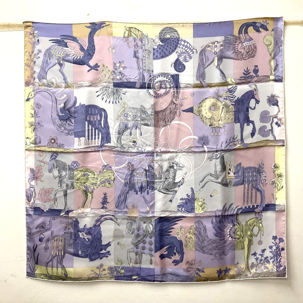 HERMES scarf silk purple Della Cavalleria Favolosa Carre90 Women