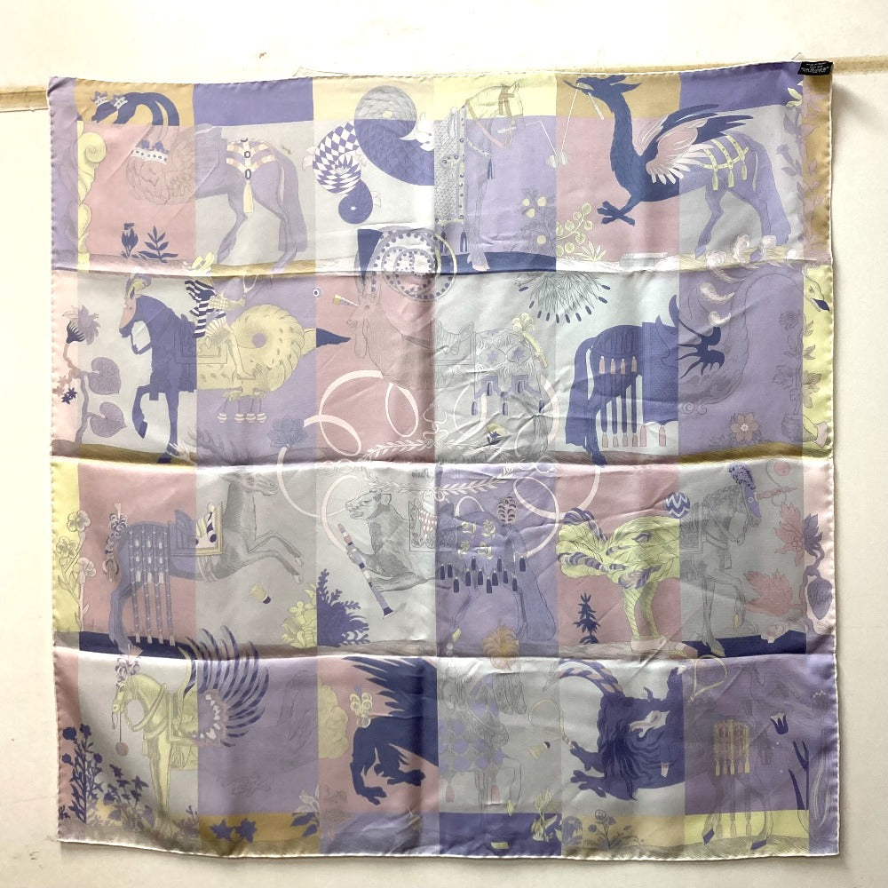 HERMES scarf silk purple Della Cavalleria Favolosa Carre90 Women