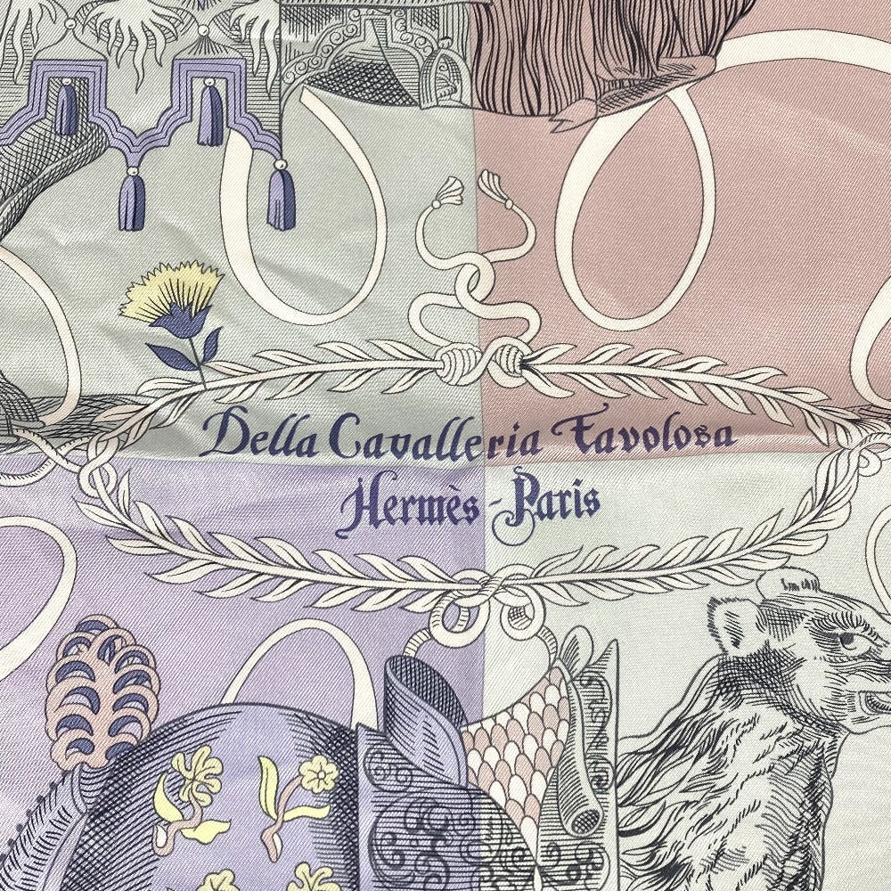 HERMES scarf silk purple Della Cavalleria Favolosa Carre90 Women