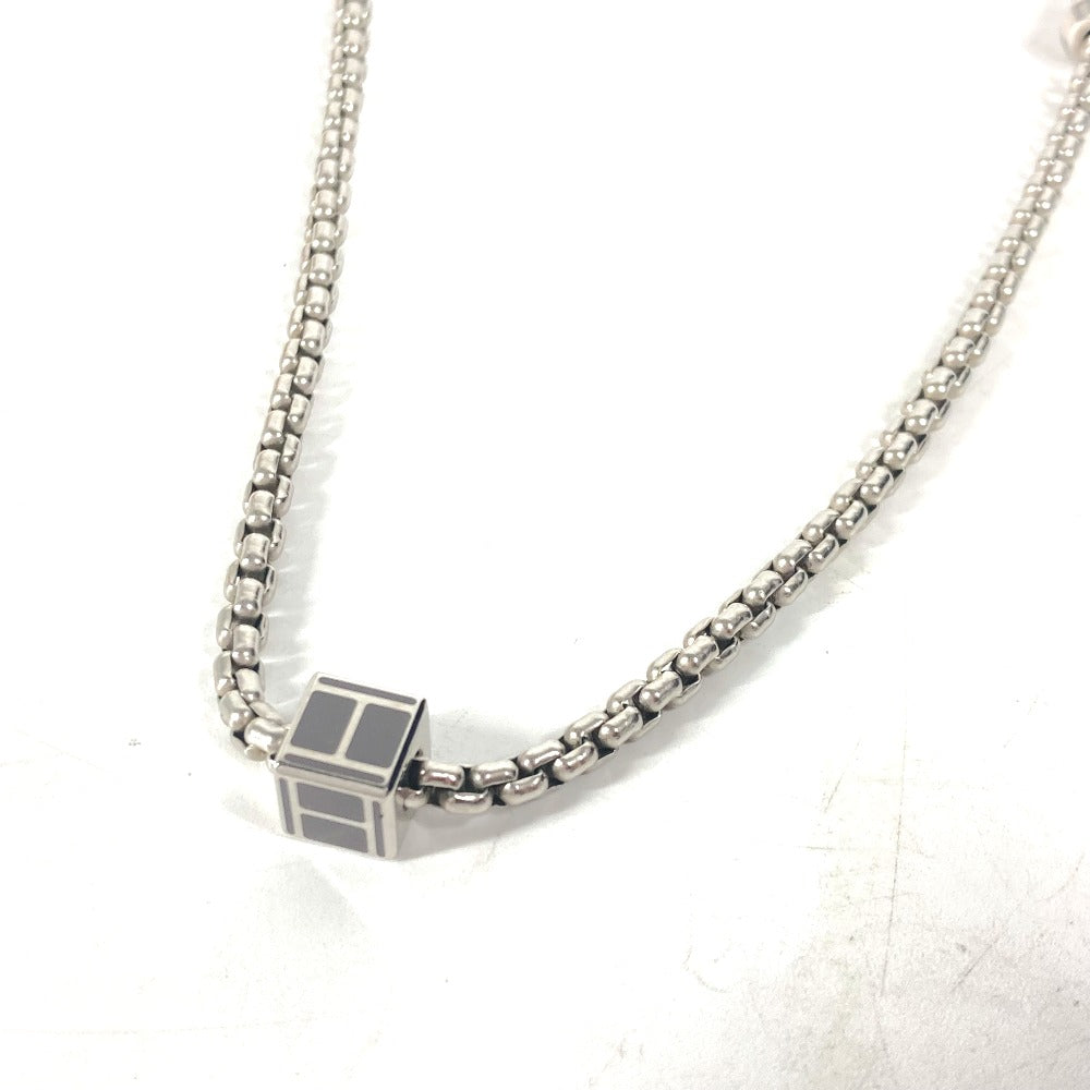 HERMES Necklace Buffalo Horn, Metal Silver Chain Meri Melo Necklace Women