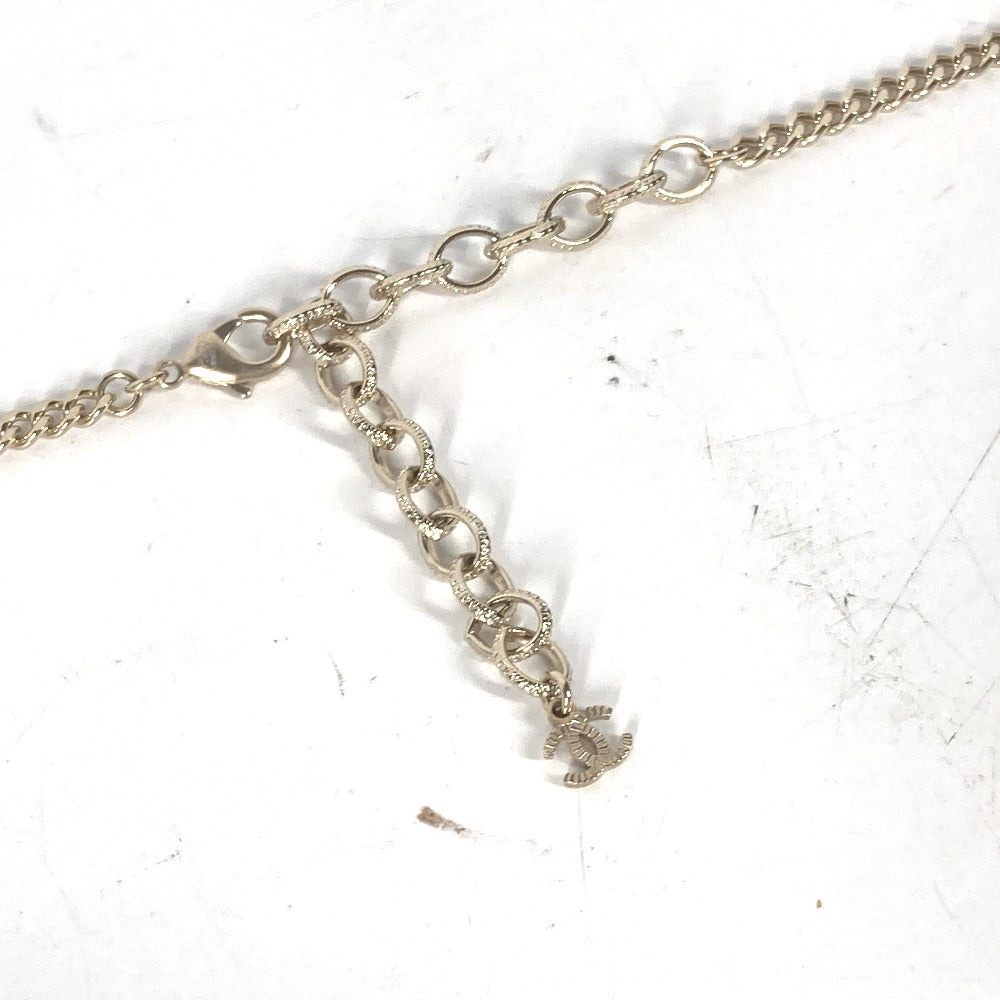 CHANEL Necklace metal gold 22C CC COCO Mark Rhinestone Lipstick Women