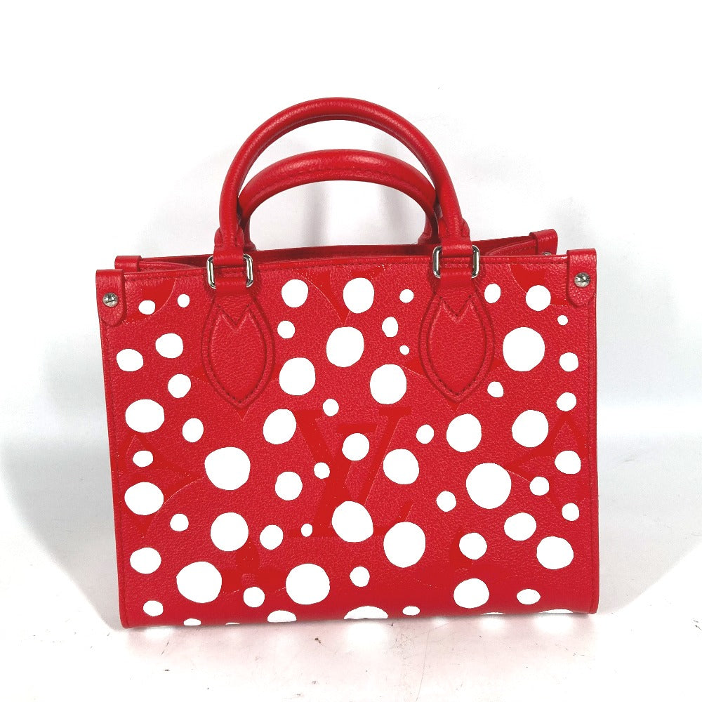 LOUIS VUITTON Handbag M46412 Monogram Ann Platt Leather Red Kusama Yayoi Collaboration LV x YK On the Go PM Women
