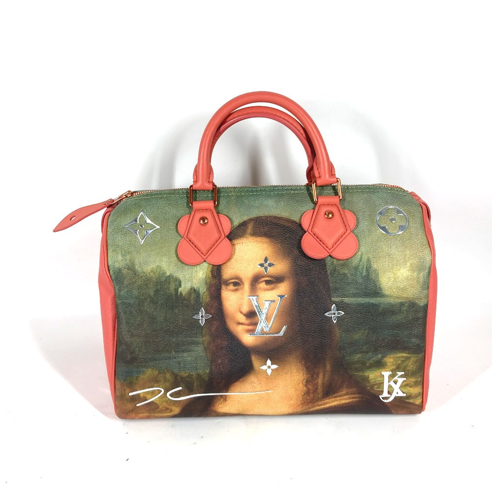 LOUIS VUITTON Handbag M43372 Leather / PVC pink Masters collection Speedy 30 Mona Lisa Women