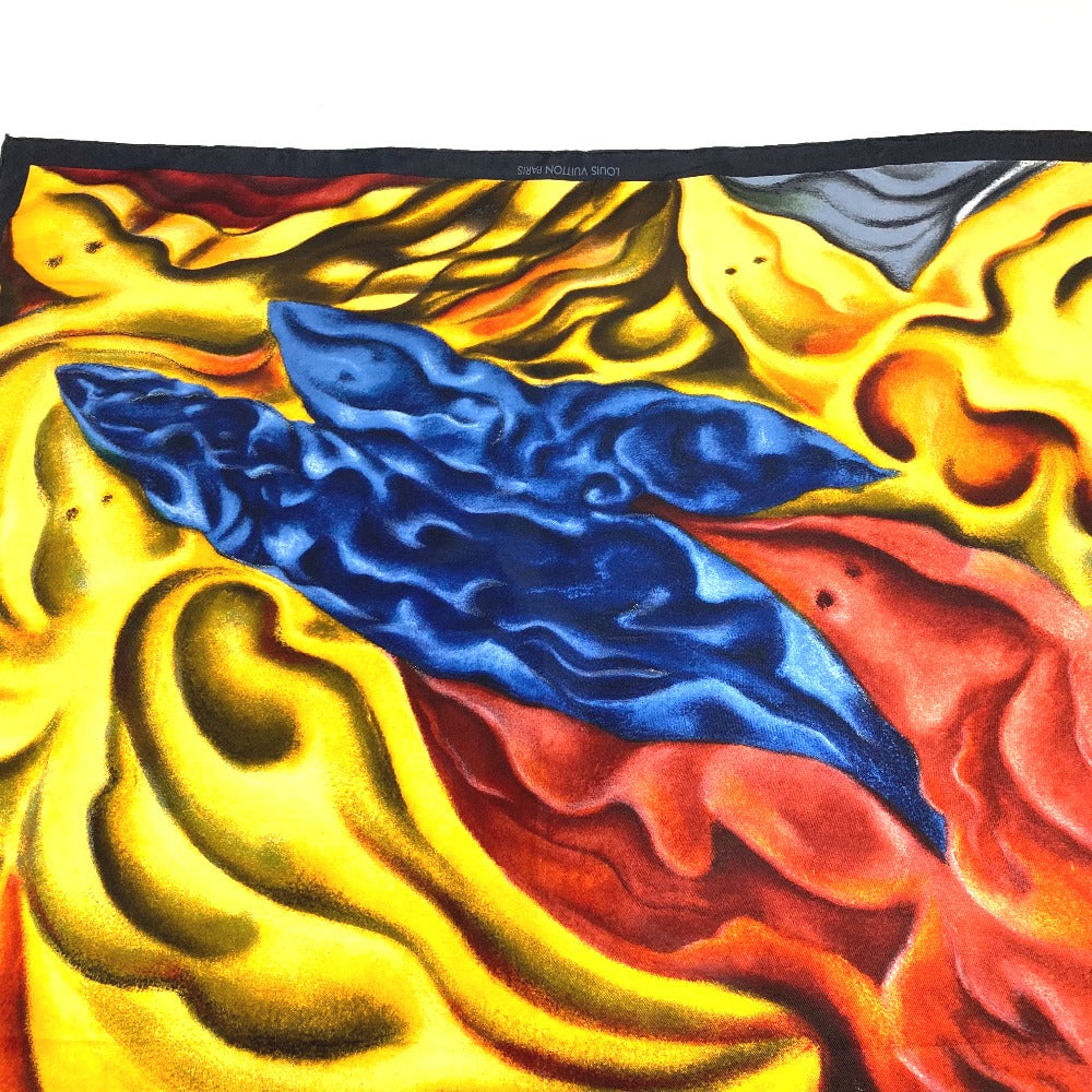 LOUIS VUITTON scarf silk black Sandro Chia unisex(Unisex)