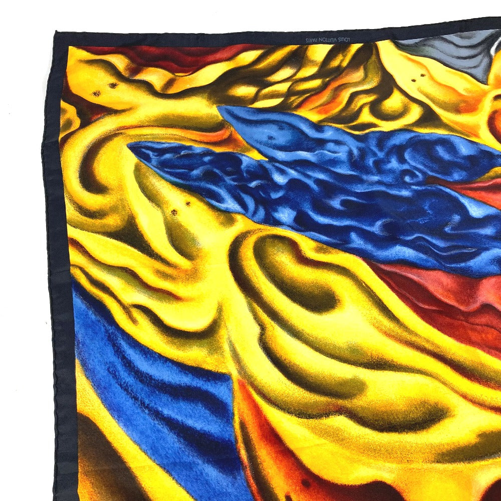LOUIS VUITTON scarf silk black Sandro Chia unisex(Unisex)