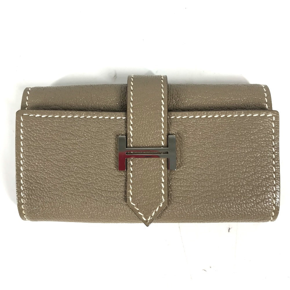 HERMES Key case Key holder  Shave beige 4-key case Key holder Bean Women