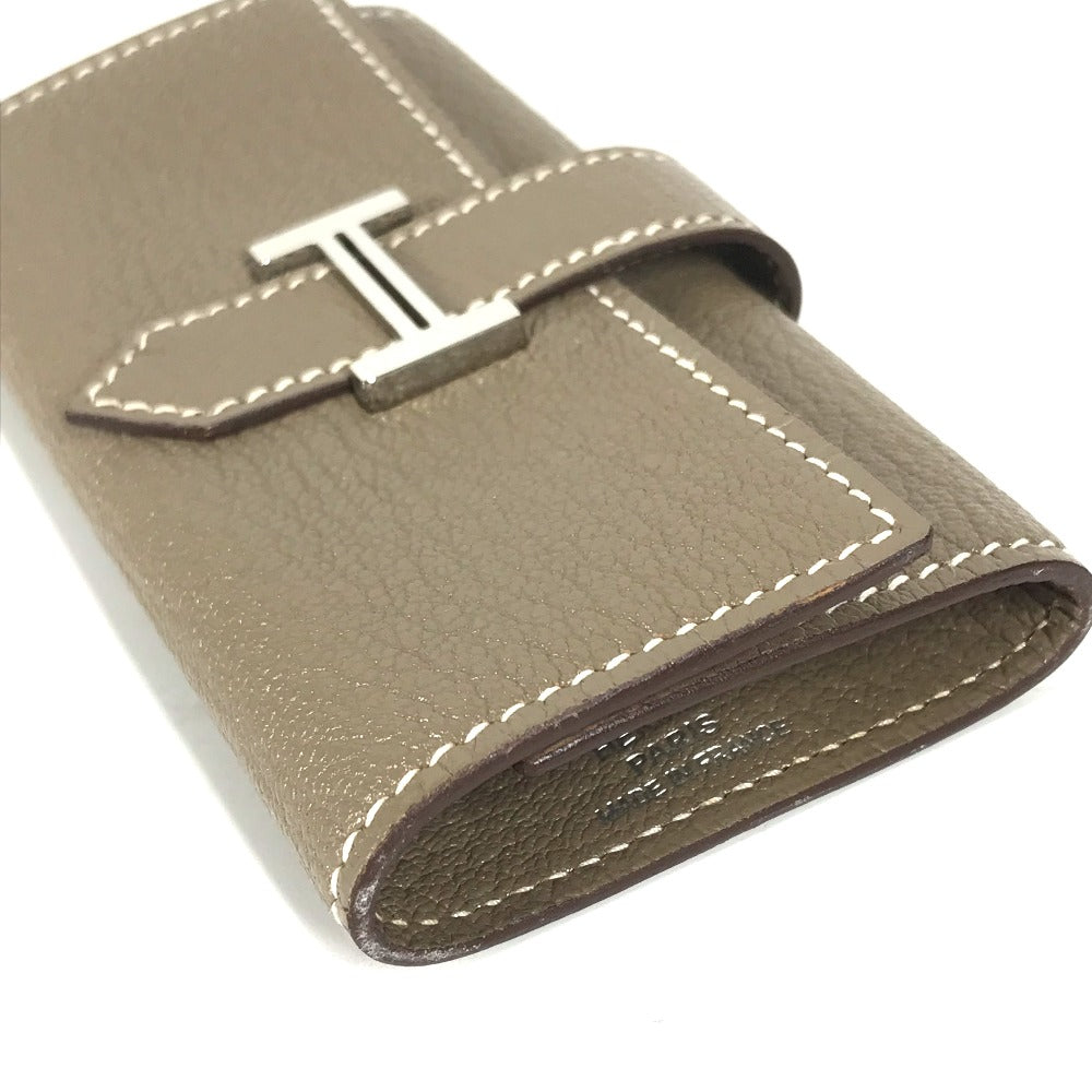HERMES Key case Key holder  Shave beige 4-key case Key holder Bean Women