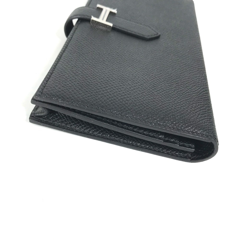 HERMES Long Wallet Purse Epsom black H logo Beansufla unisex(Unisex)