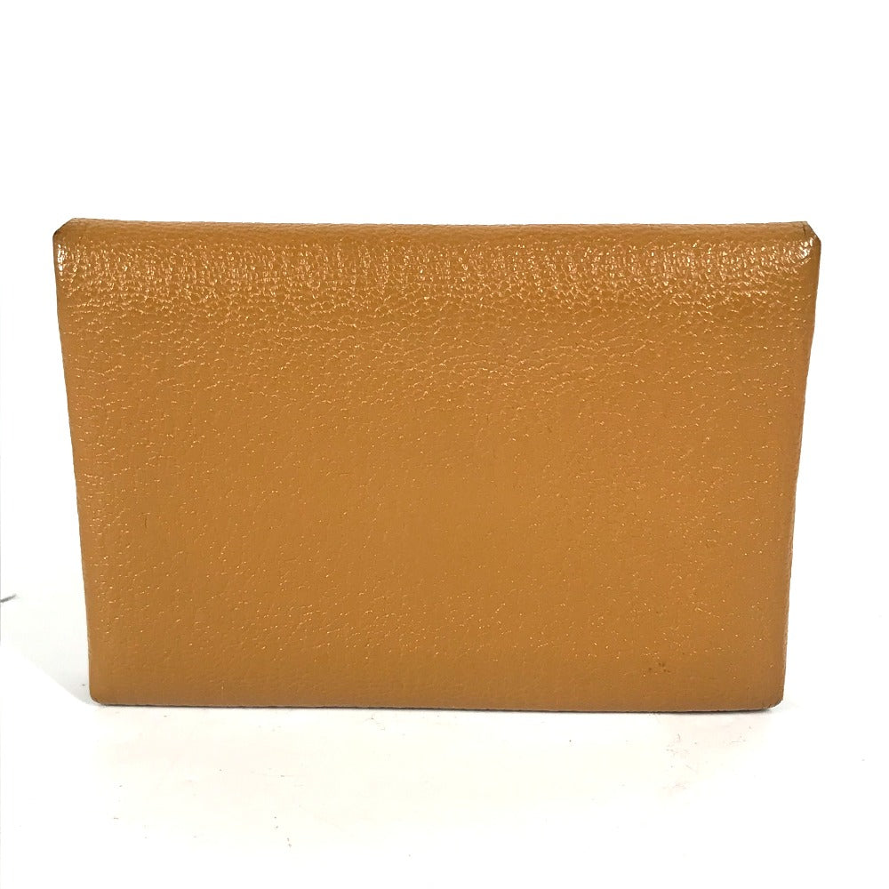 HERMES Coin case Shave beige Bifold Wallet Bicolor Calvi Duo Verso Women(Unisex)