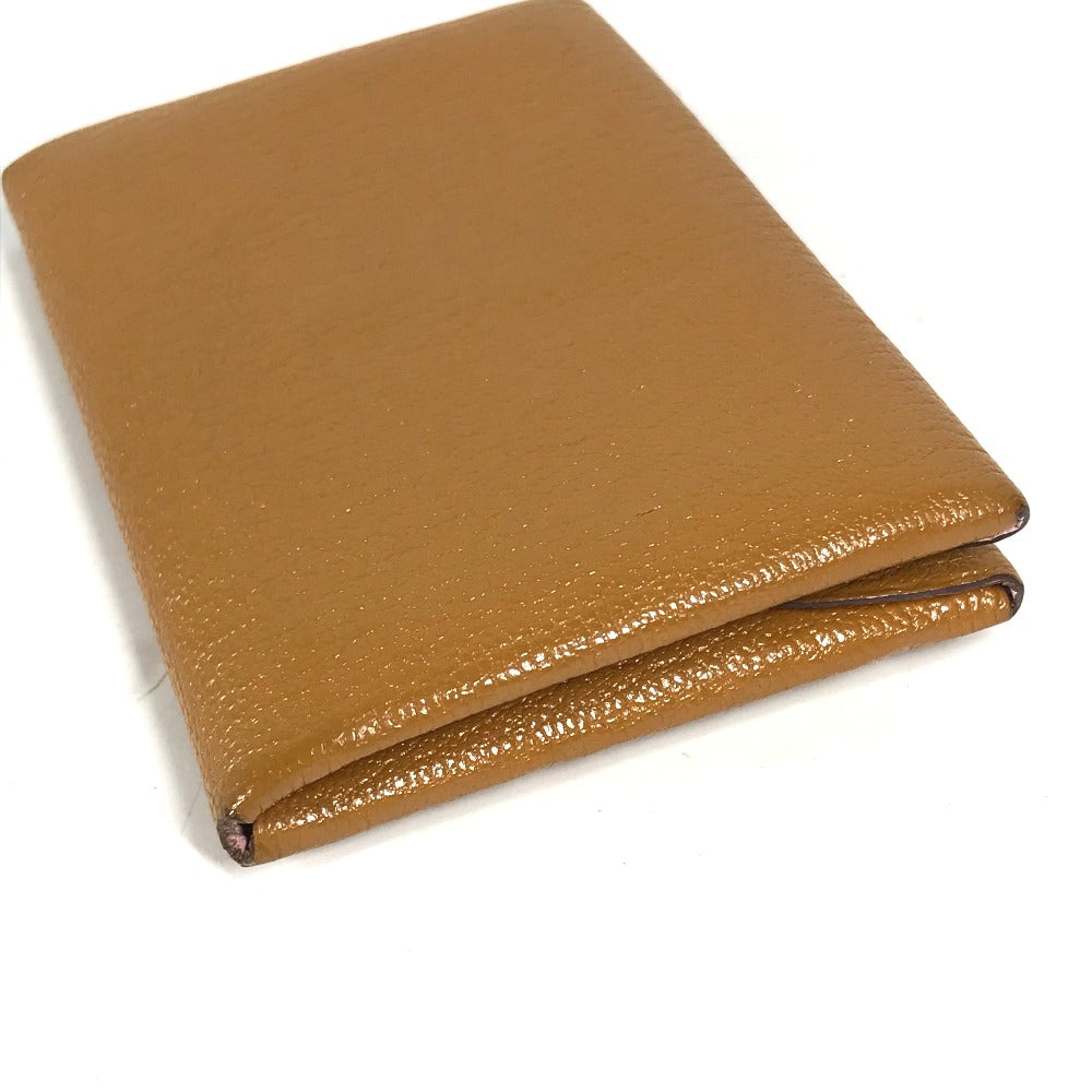 HERMES Coin case Shave beige Bifold Wallet Bicolor Calvi Duo Verso Women(Unisex)