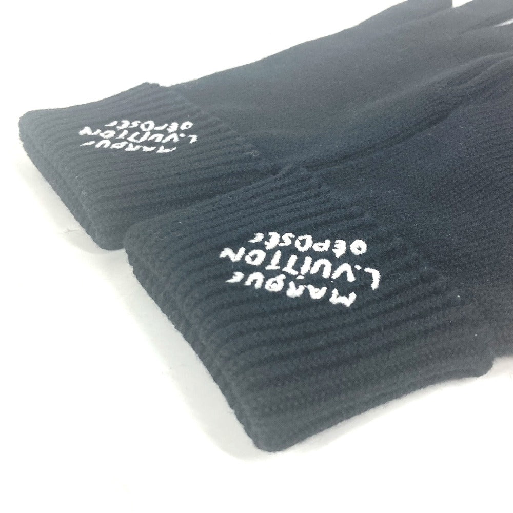 LOUIS VUITTON gloves M7824I Wool, Cotton black Touch-screen compatible fingertips Globe Damier Heritage mens