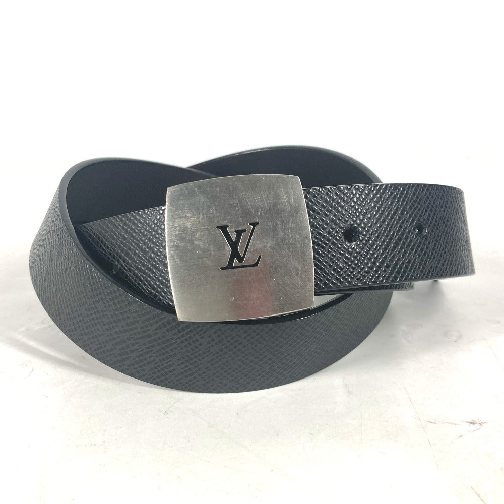 LOUIS VUITTON belt M6886V Taiga Leather black Taiga Saint Tulle LV CUT mens 85