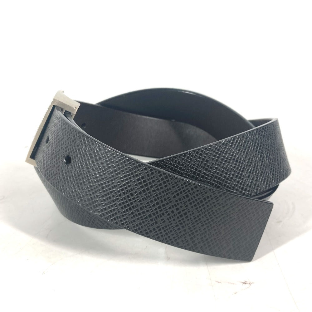 LOUIS VUITTON belt M6886V Taiga Leather black Taiga Saint Tulle LV CUT mens 85