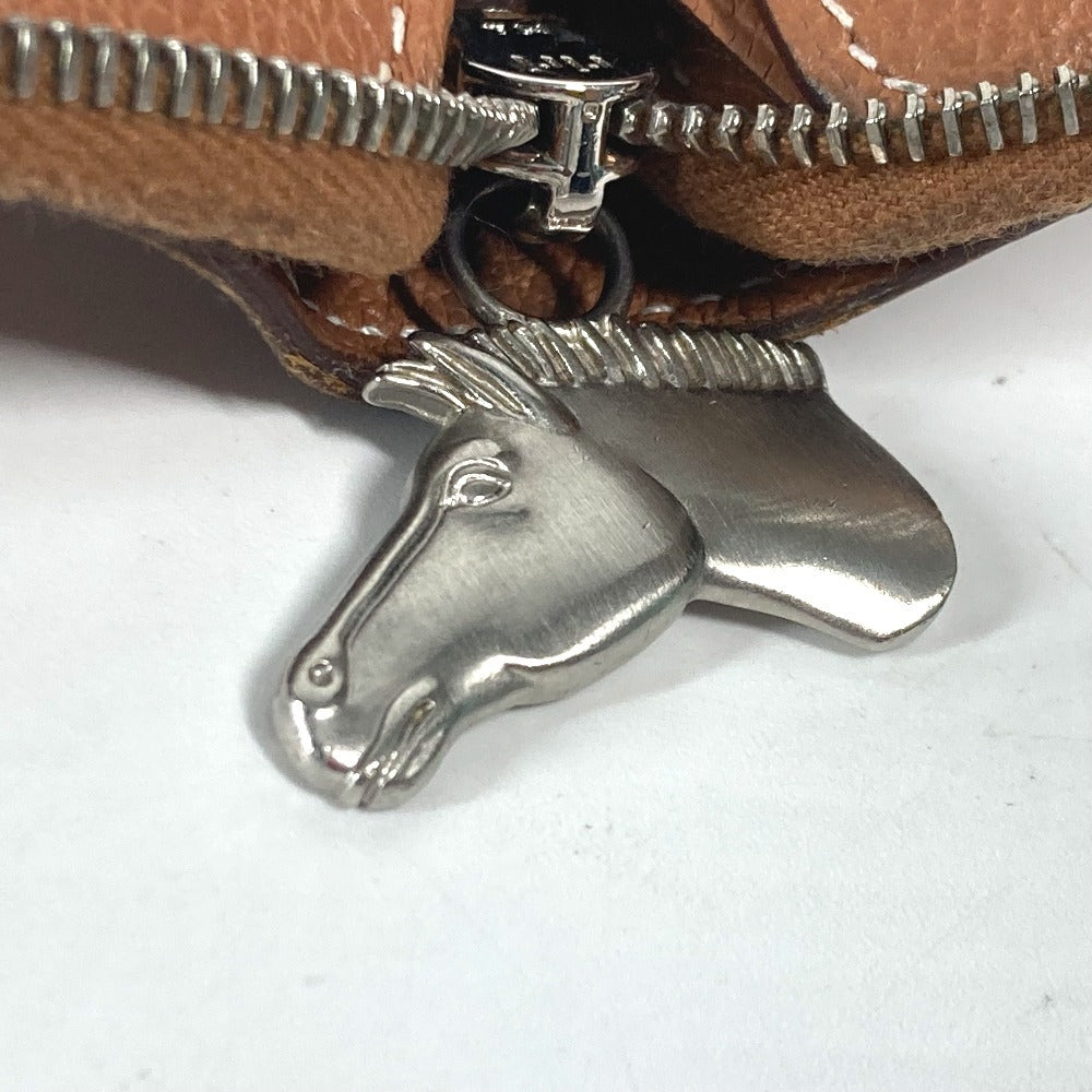 HERMES Folded wallet , Evercolor Brown Zip Around Zip Ungo Horse