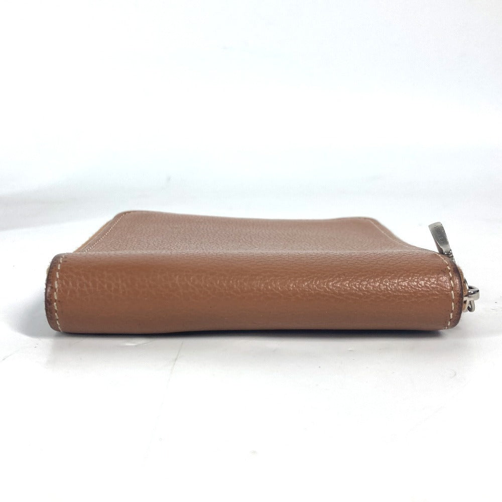 HERMES Folded wallet , Evercolor Brown Zip Around Zip Ungo Horse
