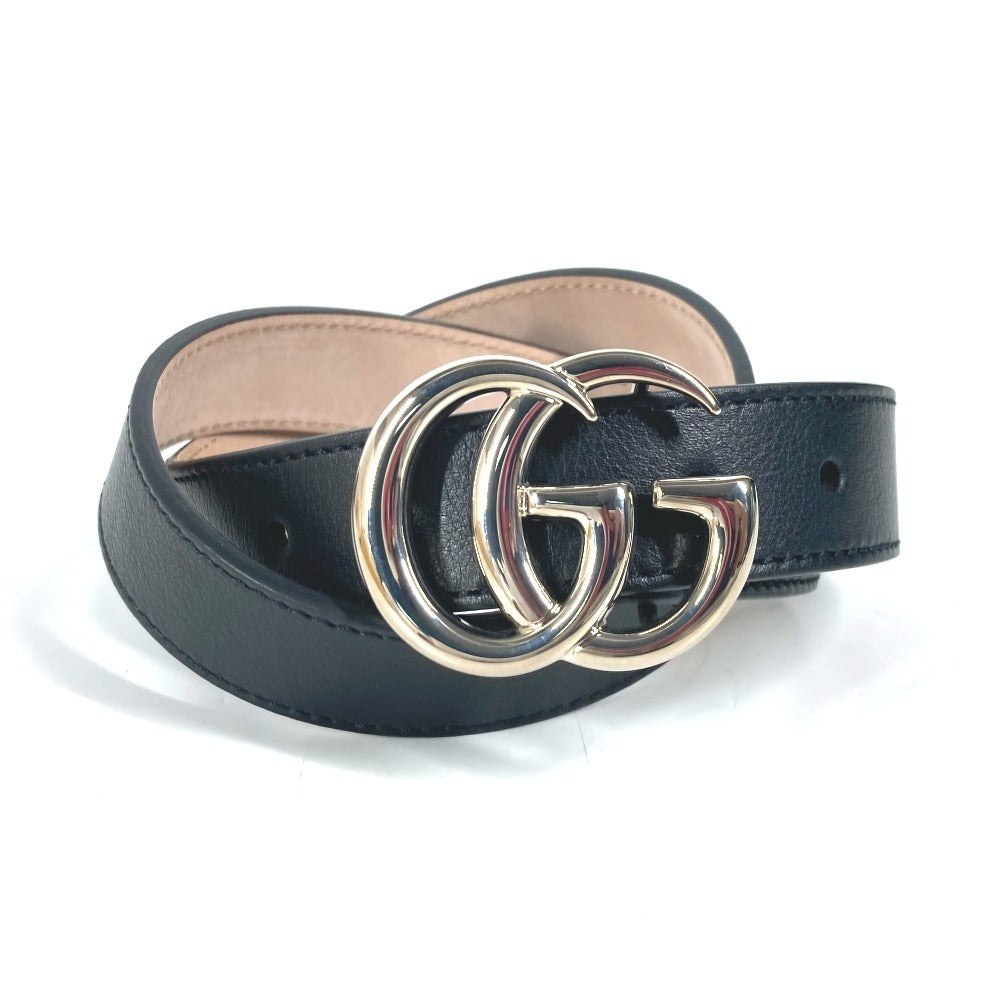 GUCCI belt 432707 leather black GG buckle L