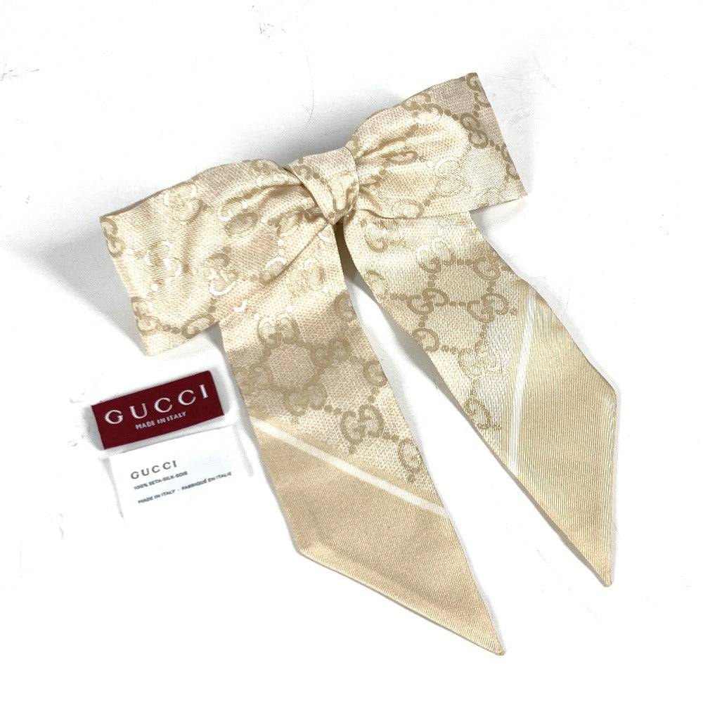 GUCCI hair accessory 816541 silk gold GG silk jacquard scrunchie