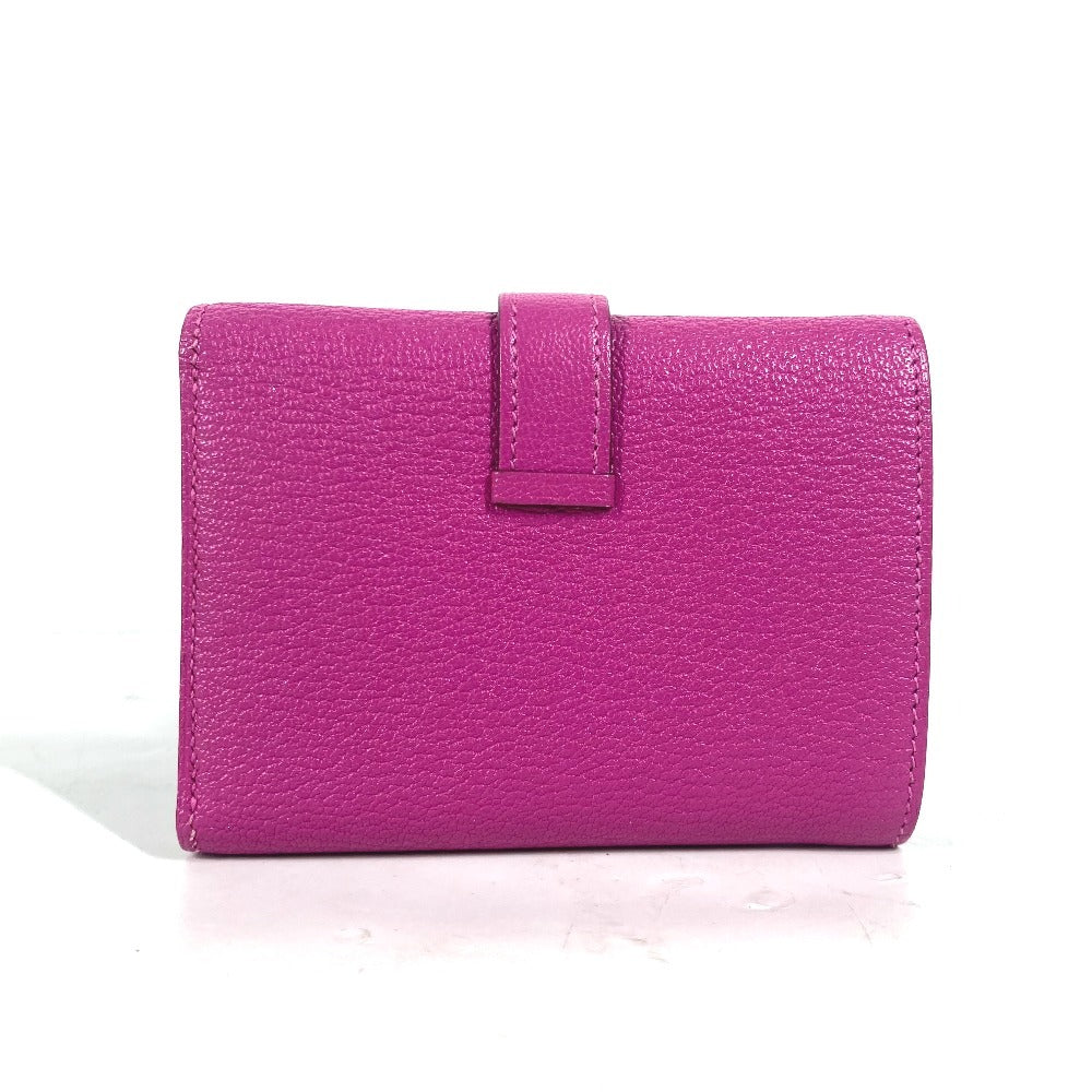 HERMES Trifold wallet Shave Pink type Purple type Bearn Compact Combination Women
