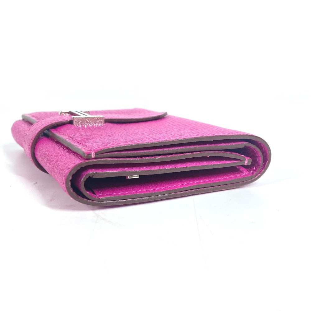 HERMES Trifold wallet Shave Pink type Purple type Bearn Compact Combination Women