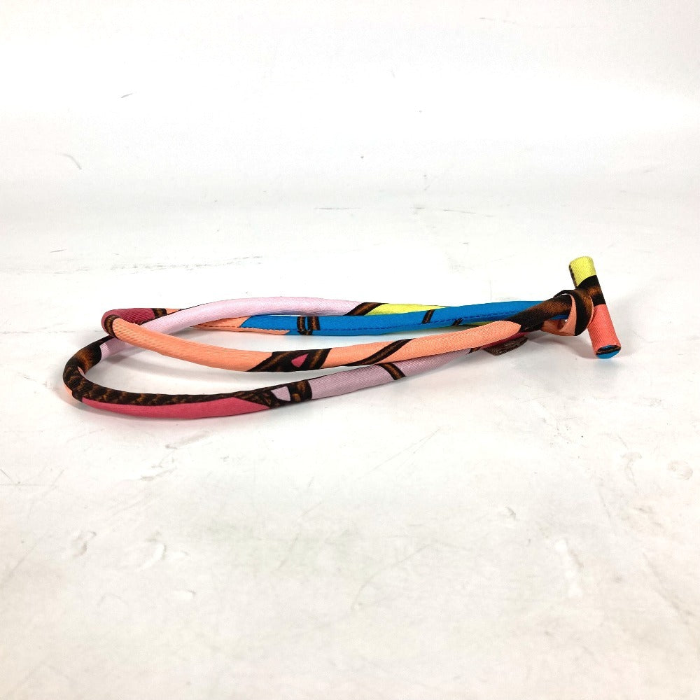 HERMES Necklace silk multicolor choker Petit h petit ash Women