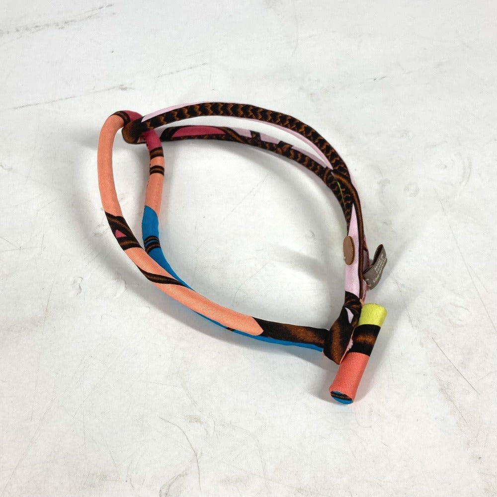 HERMES Necklace silk multicolor choker Petit h petit ash Women