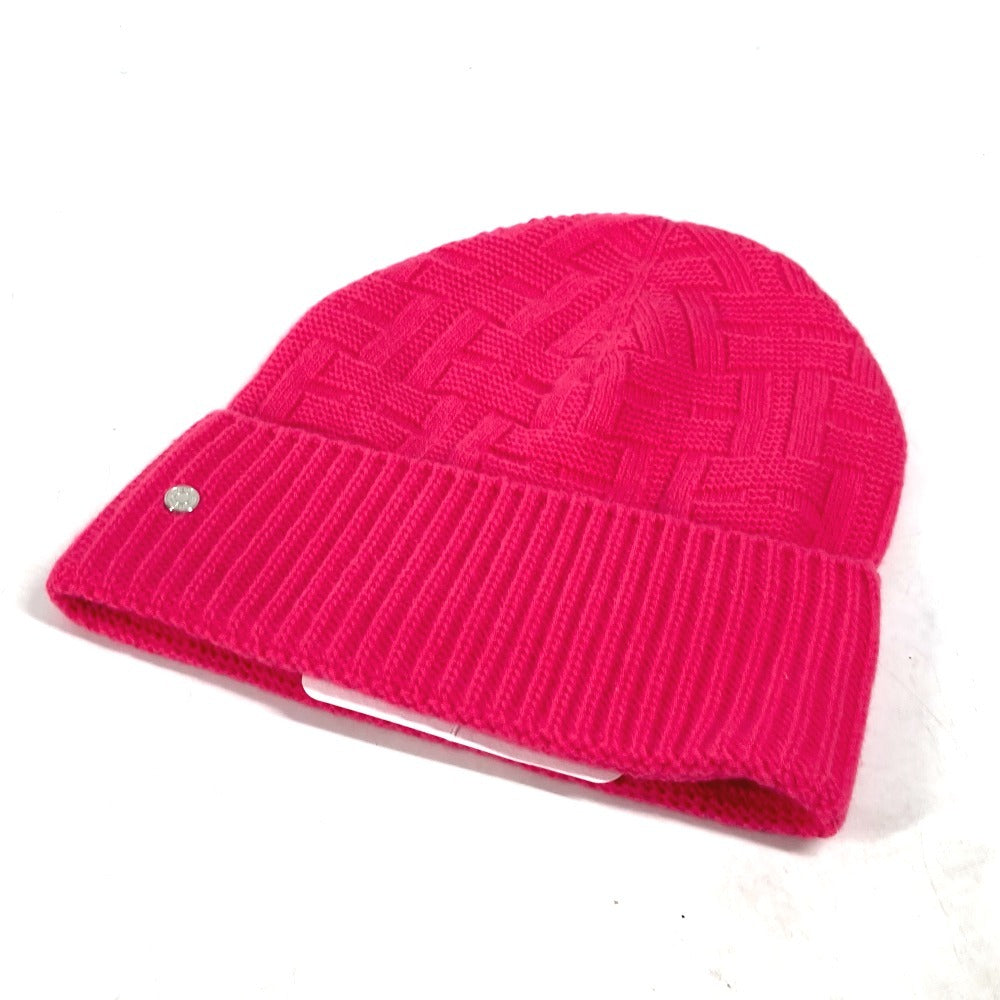 HERMES Knit hat wool pink Serie H logo fragrance Women M