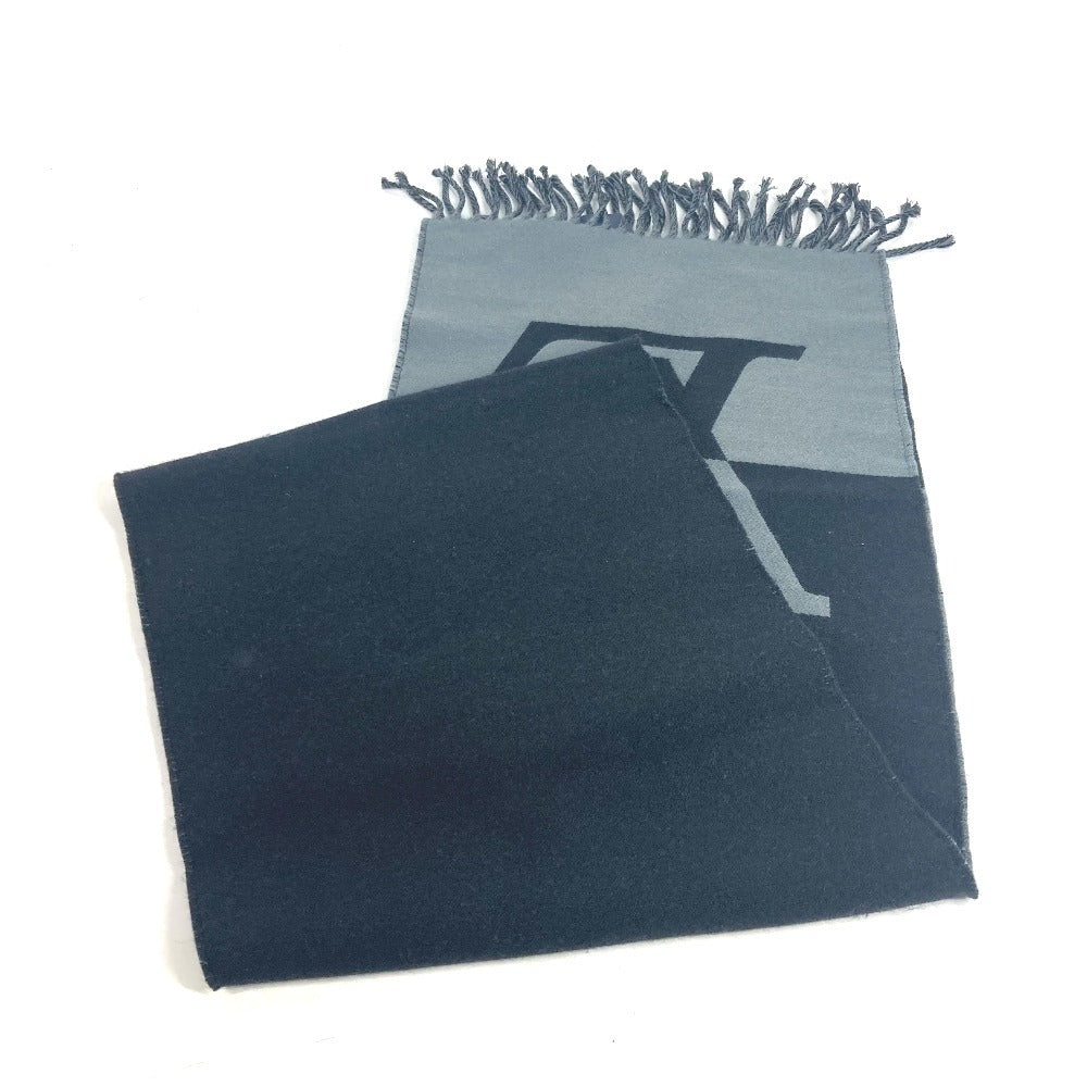 LOUIS VUITTON Scarf M79097 Wool / cashmere black LV logo Muffler Graphics Dual unisex(Unisex)