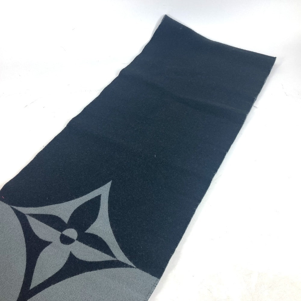 LOUIS VUITTON Scarf M79097 Wool / cashmere black LV logo Muffler Graphics Dual unisex(Unisex)