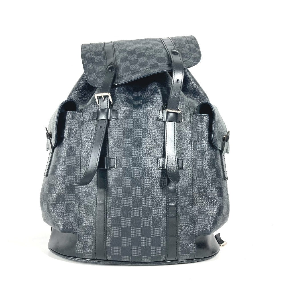 LOUIS VUITTON Backpack N41379 Damier Grafitto Canvas black Damier Grafitte Christopher MM