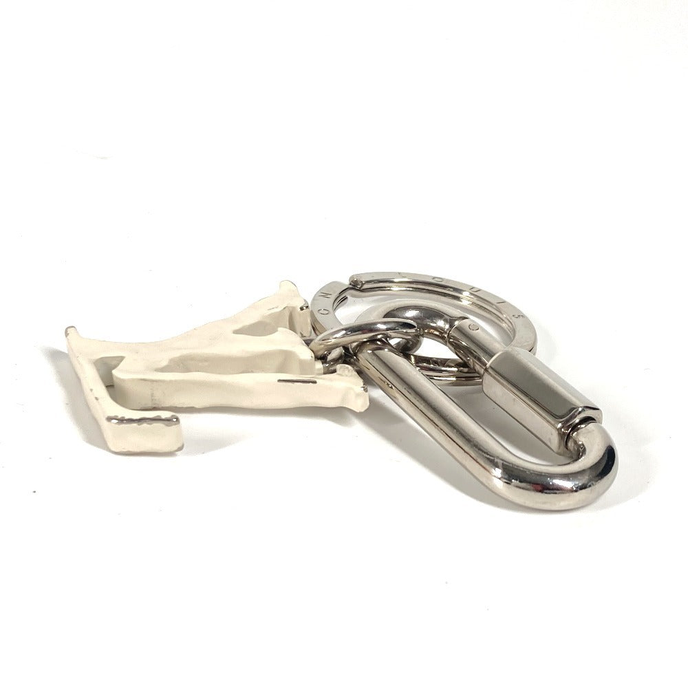 LOUIS VUITTON key ring MP2290 metal white LV logo with carabiner Portocre LV Sharp