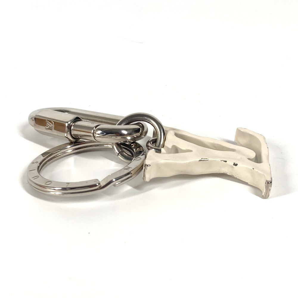 LOUIS VUITTON key ring MP2290 metal white LV logo with carabiner Portocre LV Sharp