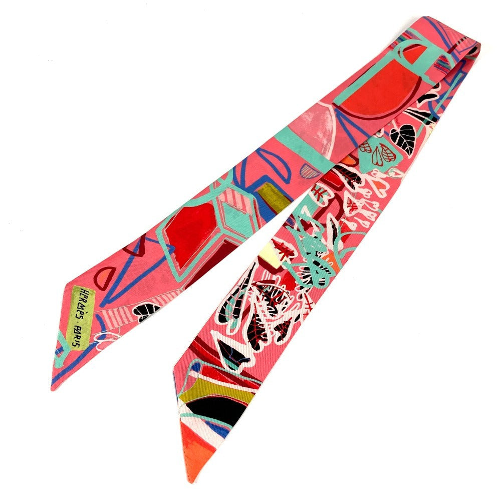 HERMES scarf silk pink Twilly Twilly