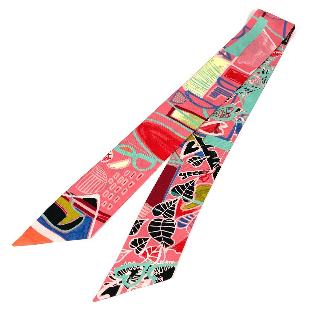 HERMES scarf silk pink Twilly Twilly