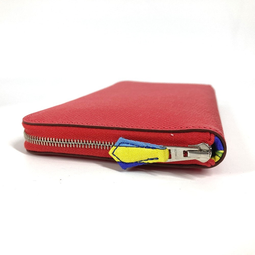 HERMES Long Wallet Purse Epsom Red Azap long silk in unisex(Unisex)