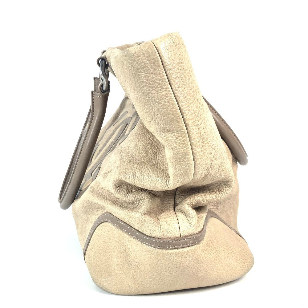 CHANEL Shoulder Bag leather beige Decacoco CC logo Women