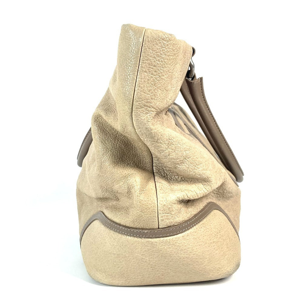 CHANEL Shoulder Bag leather beige Decacoco CC logo Women