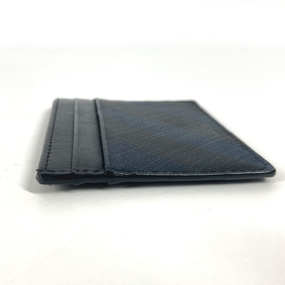 BURBERRY Card Case Leather / PVC Navy check unisex(Unisex)