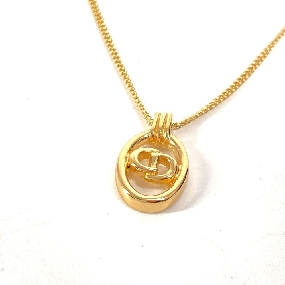 Dior Necklace metal gold vintage CD logo Women
