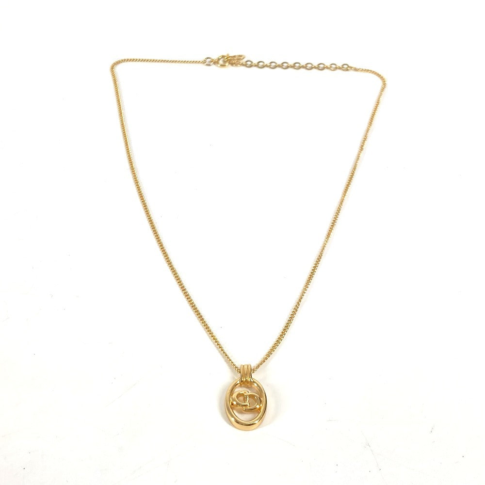 Dior Necklace metal gold vintage CD logo Women
