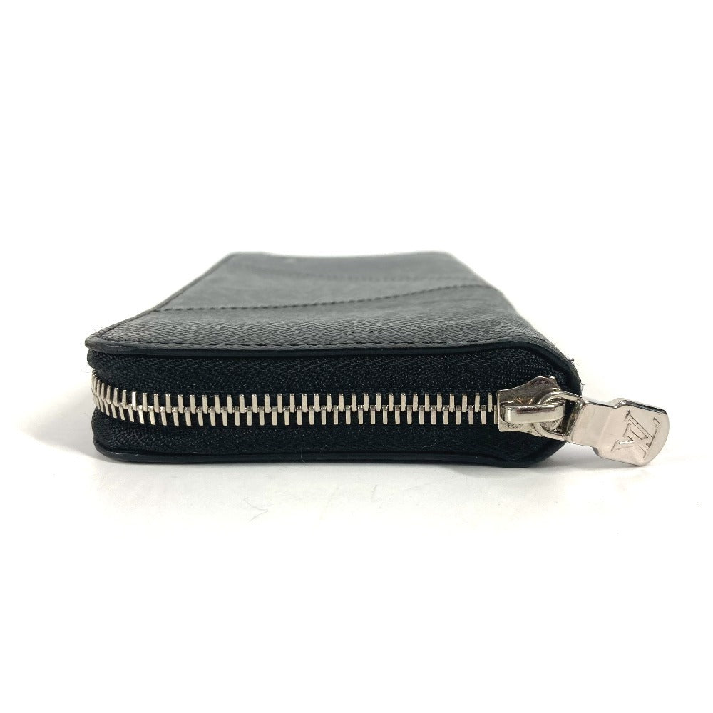 LOUIS VUITTON Long Wallet Purse M30731 Taiga Leather black Taiga Trio Color Zippy Wallet Vertical unisex(Unisex)
