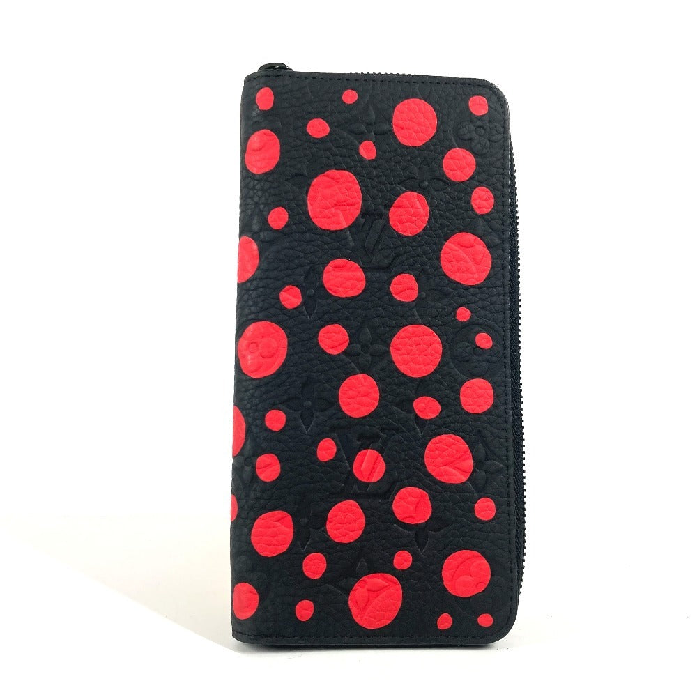 LOUIS VUITTON Long Wallet Purse M81904 Monogram Ann Platt Leather Red Monogram Ann Platt Zippy wallet  Vertical unisex(Unisex)
