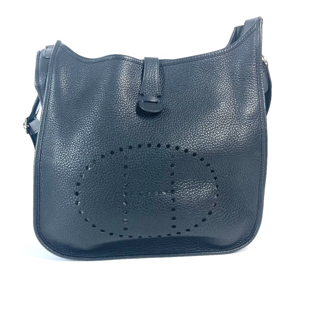 HERMES Shoulder Bag Taurillon Clemence black Evelyn 3 GM mens