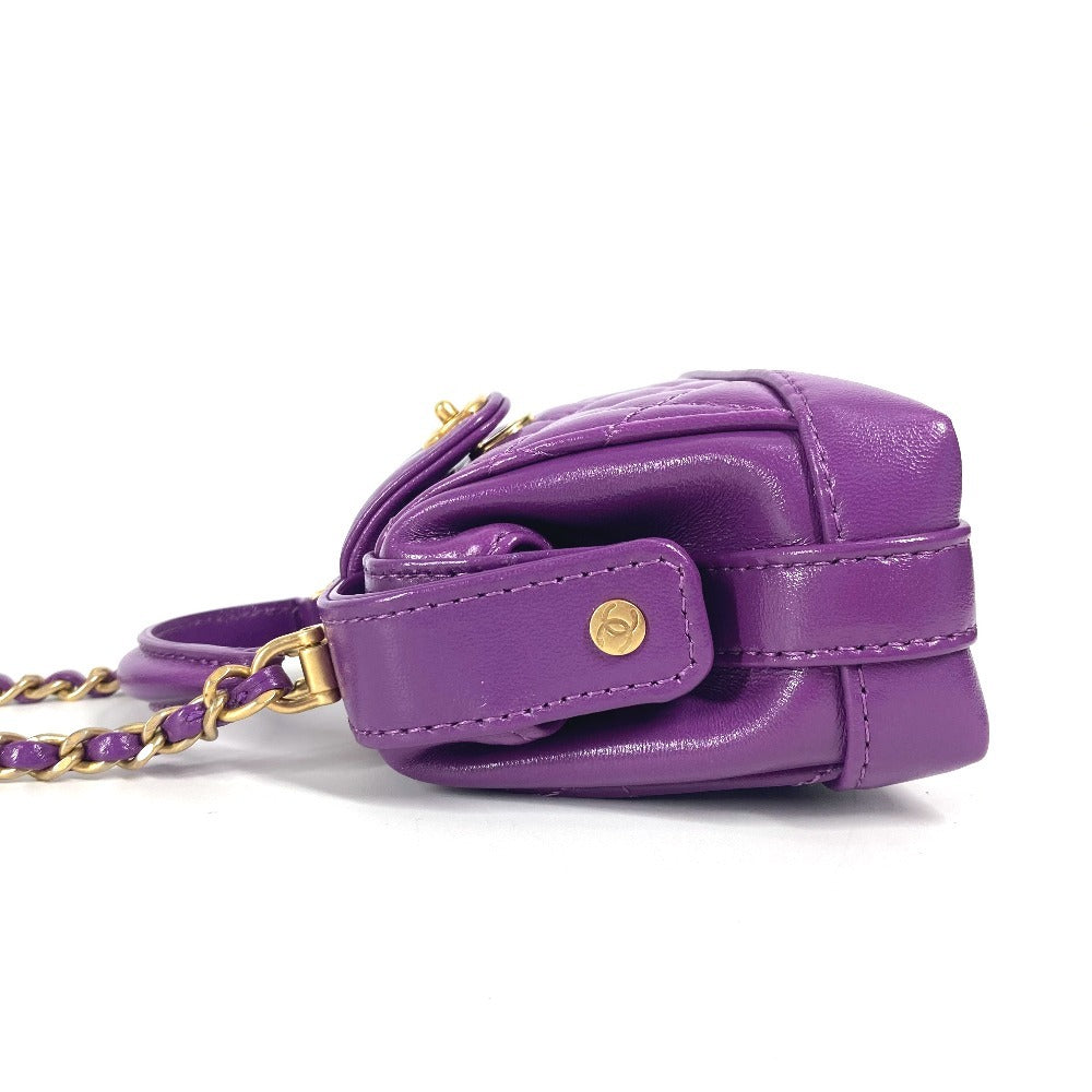 CHANEL Shoulder Bag AP4109 leather purple 24A Quilting Matelasse CC COCO Mark Chain Clutch