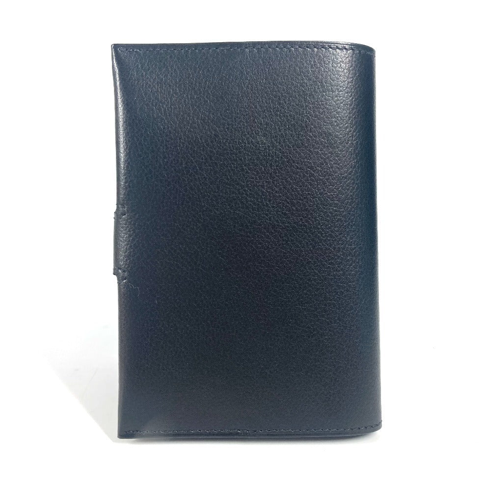 HERMES passport case leather black RMS logo