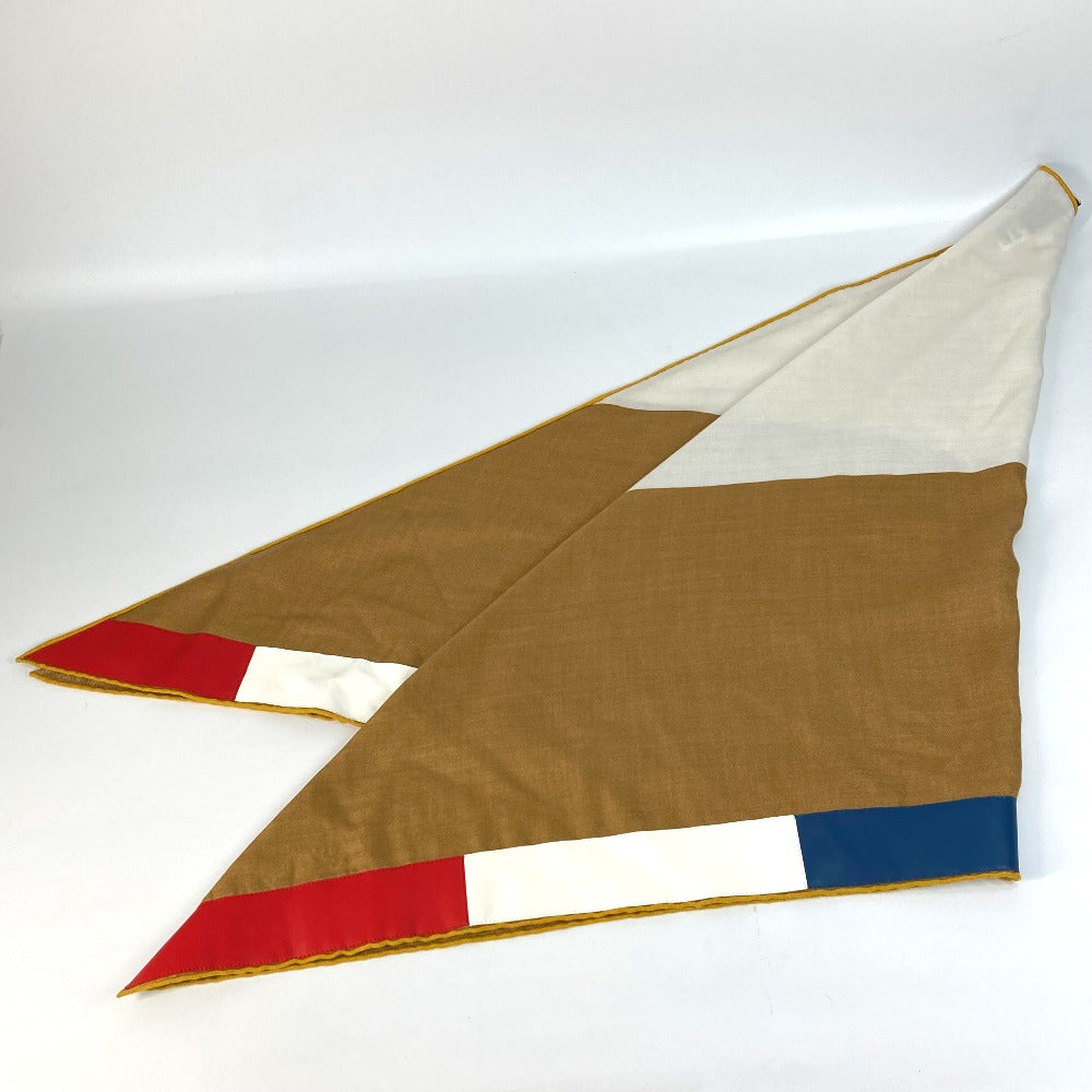 HERMES scarf Cashmere, Silk white Triangle Geant "Ball Debstacle"