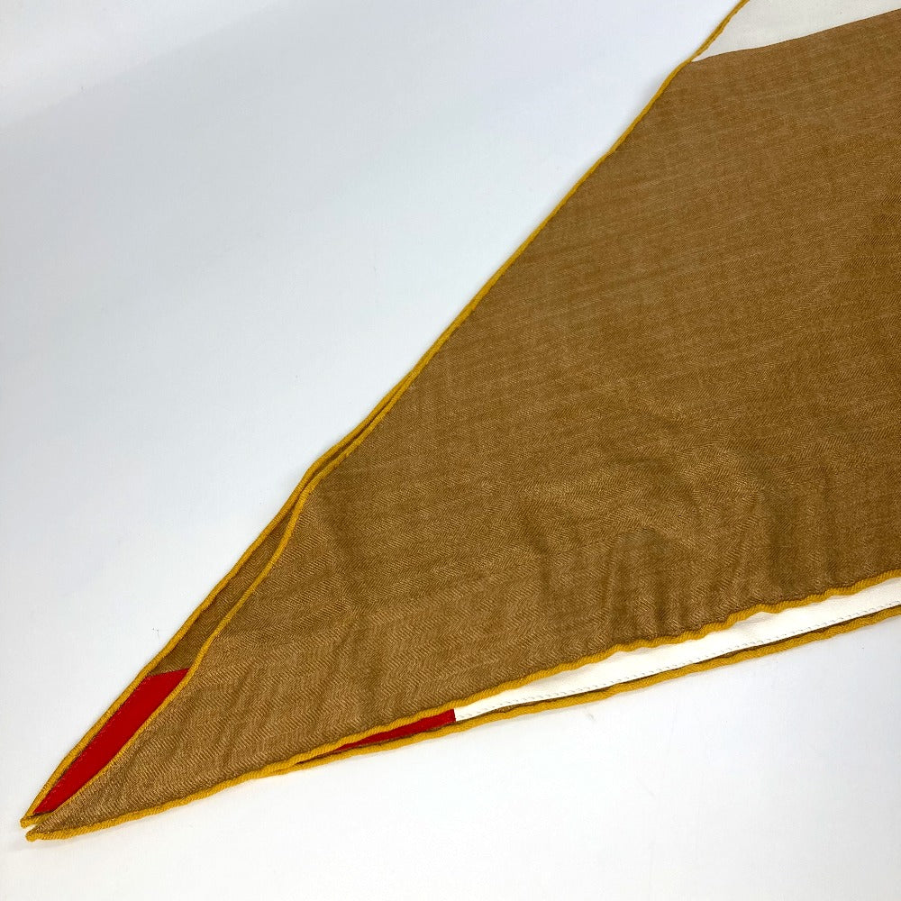 HERMES scarf Cashmere, Silk white Triangle Geant "Ball Debstacle"