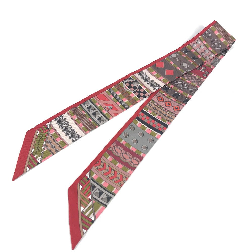 HERMES scarf silk Red Twilly Twilly